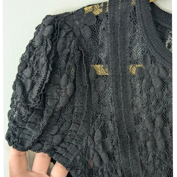 Red Valentino Floral Lace Sheer Blouse - Picture 2 of 6